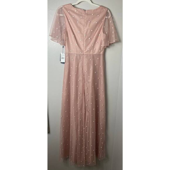 NWT ADRIANNA PAPELL DRESS GOWN 4 PINK FORMAL EVENING WEDDING GUEST BRIDESMAID - Picture 3 of 16